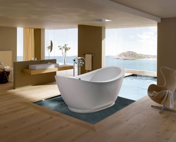 Дизайн ванной комнаты с обособленной ванной