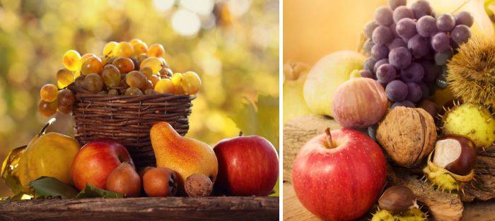 Украшение дома фруктами и другими дарами природы