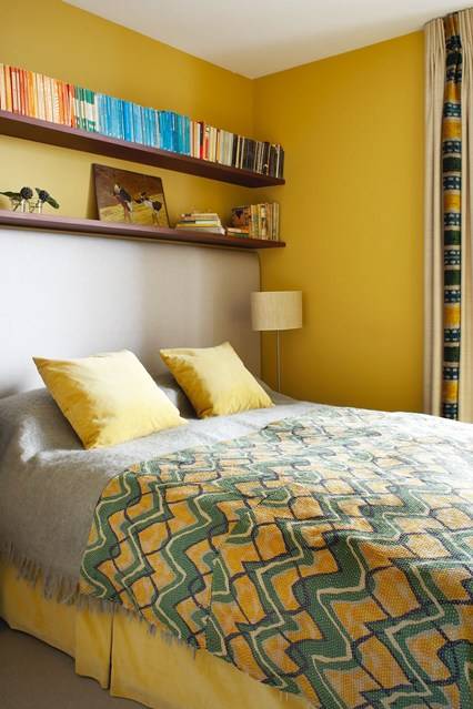 Дизайн спальни в желтом цвете