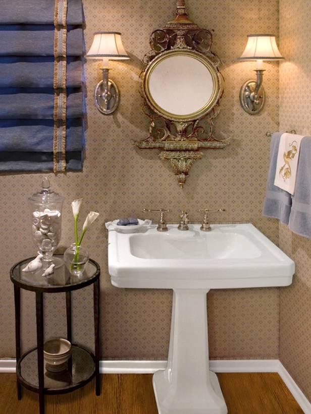 Дизайн ванной комнаты с раковиной-пьедесталом 