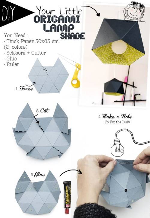 Абажур для лампы в виде оригами