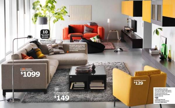 Дизайн гостиной с мебелью IKEA