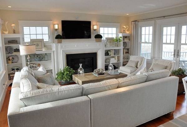 Белая мебель для гостиной в стиле прованс
