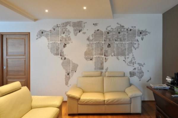 Карта мира на стене своими руками