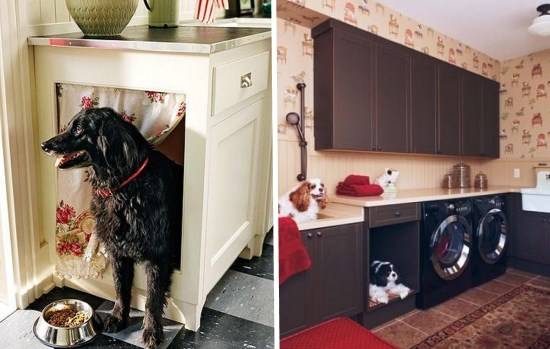 Место для собаки в кухонном шкафчике