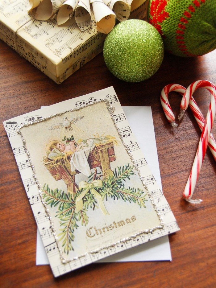 Рождественская открытка под старину