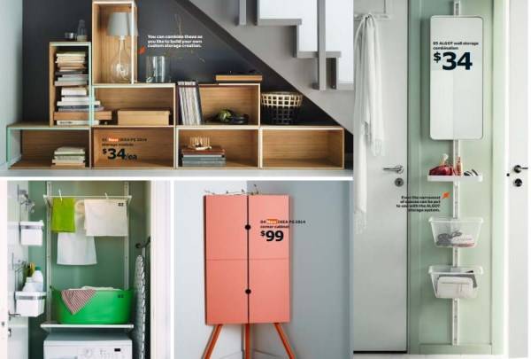 Удобные полки и шкафчики для хранения вещей IKEA 2015