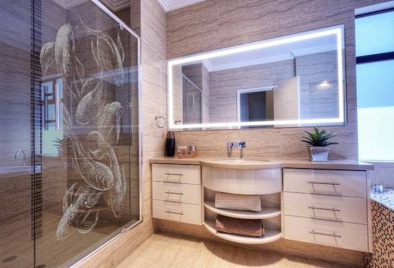 Ванная комната с узорами в китайском стиле 