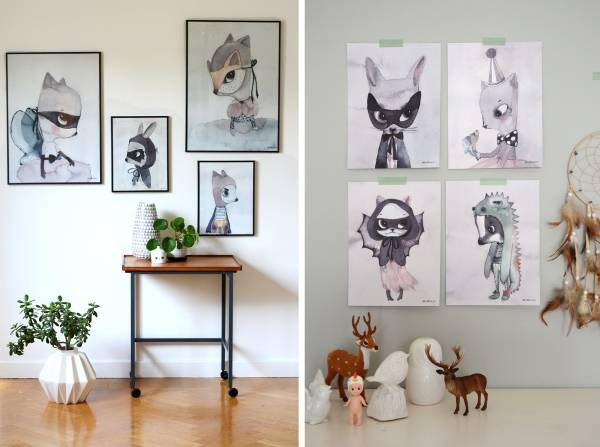 Рисунки животных как декор стен в интерьере