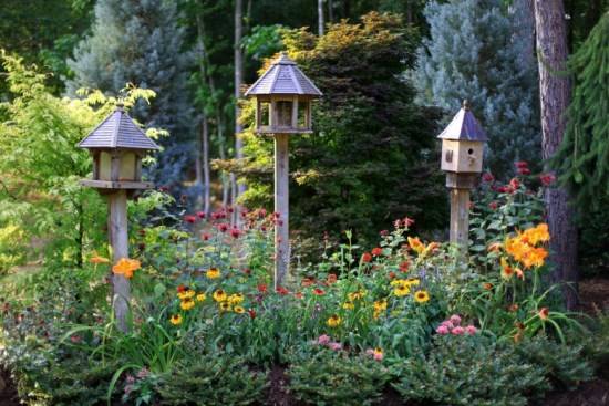 Домики для привлечения птиц в сад