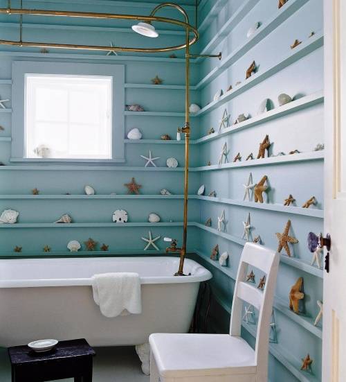Необычный дизайн стен в ванной