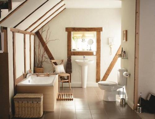 Дизайн ванной в деревенском стиле 