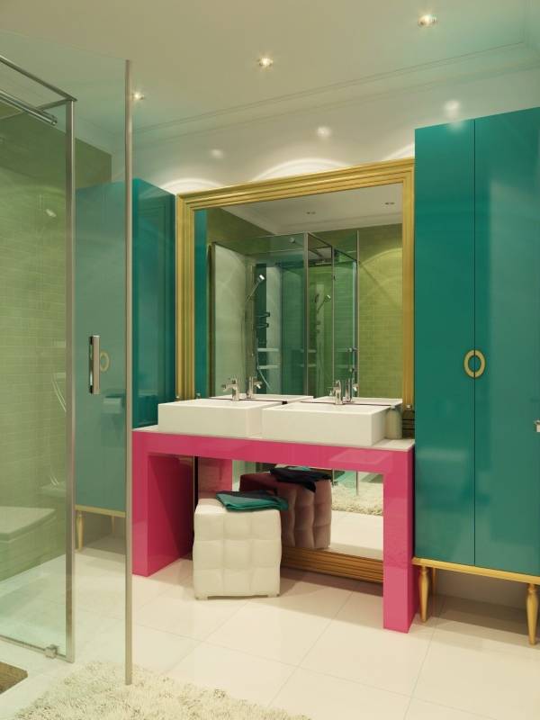 Необычная цветовая гамма в ванной комнате 2015