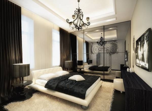 Дизайн спальни частного дома в стиле luxury