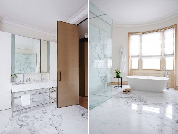 Современный дизайн ванной комнаты в частном доме