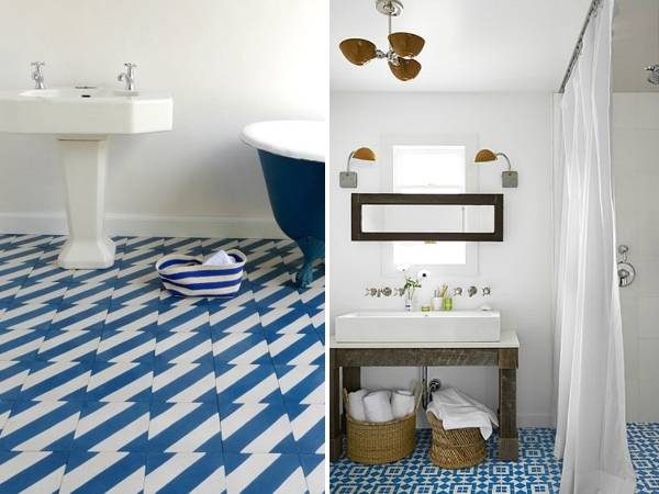 Модная плитка для ванной 2015: геометрические рисунки 