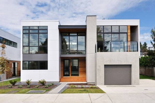 Красивые фасады частных домов - фото дома из бетона