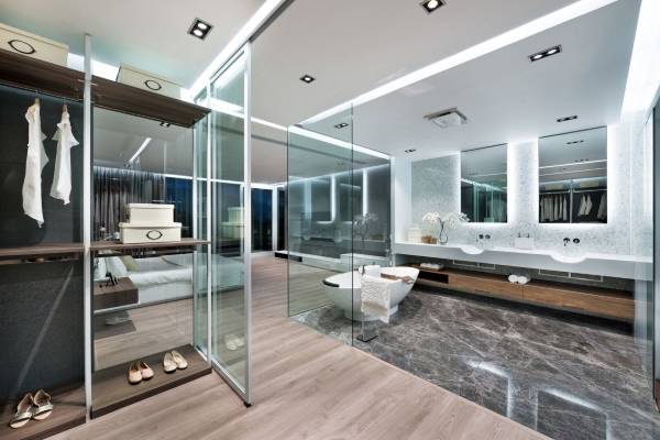Квартира в стиле хай тек - фото ванной