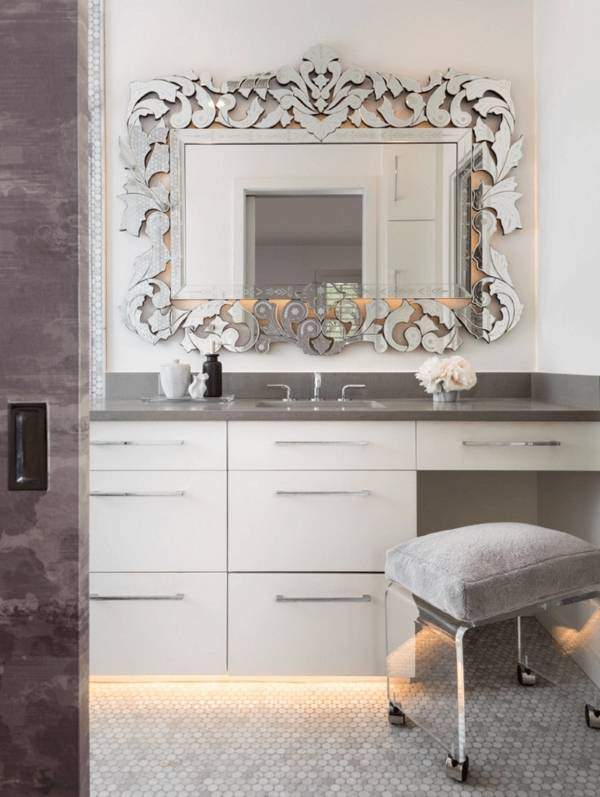 Декоративное зеркало в ванной комнате фото дизайн