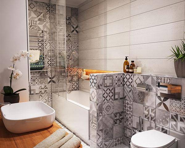 Дизайн квартиры 40 кв м - фото ванной комнаты