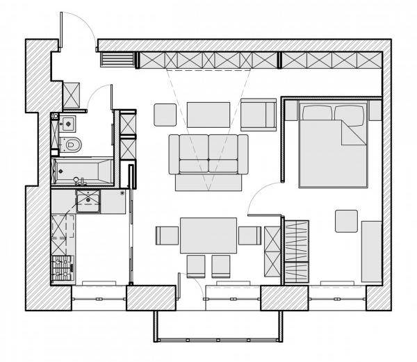 Дизайн однокомнатной квартиры 40 кв м – лучшие фото и проекты на 2016