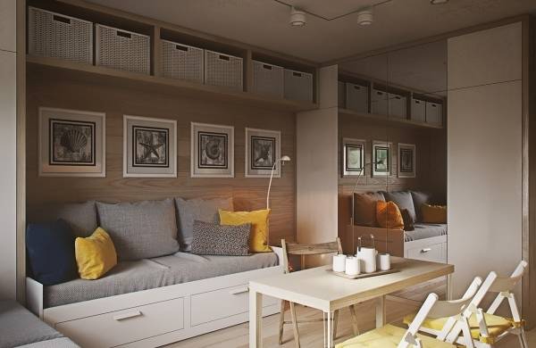 Минималистский дизайн интерьера однокомнатной квартиры 40 кв м