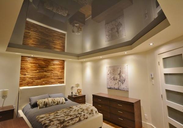 Темные натяжные потолки фото 2016 современные идеи для спальни