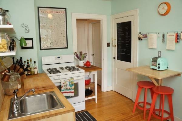 Модные маленькие кухни 2016 - фото в стиле ретро винтаж