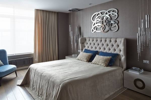 Дизайн интерьера спальни в современном стиле с ноткой luxury