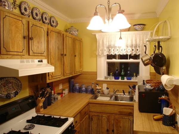 Деревенский дизайн маленьких кухонь для малогабаритных квартир