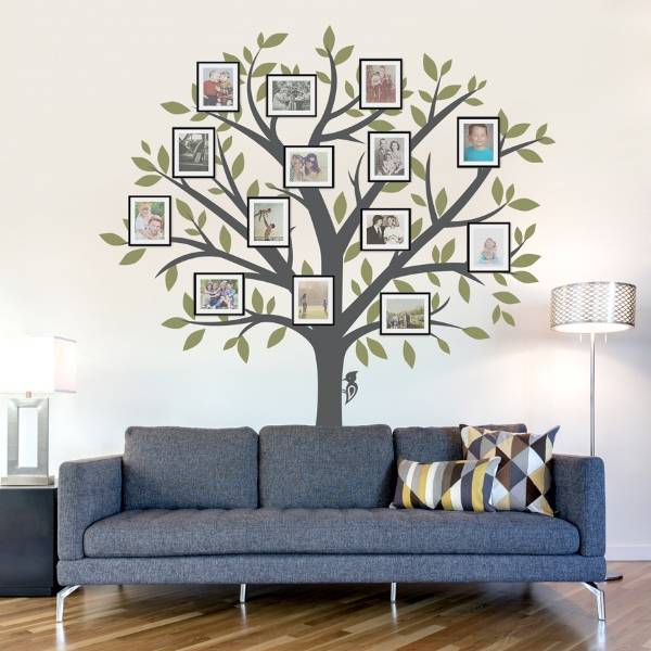 Семейное дерево - наклейка для декорирования стен
