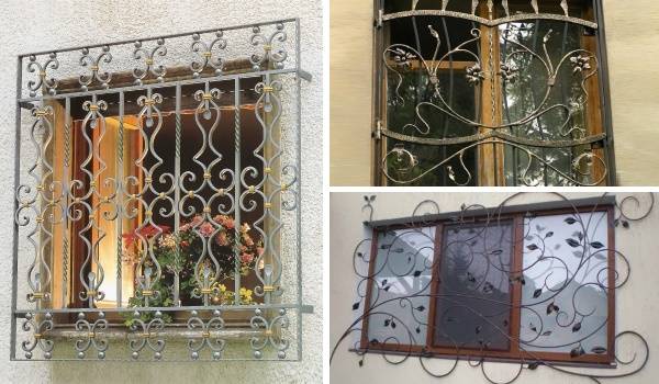 Кованые решетки на окна - эскизы и фото идей