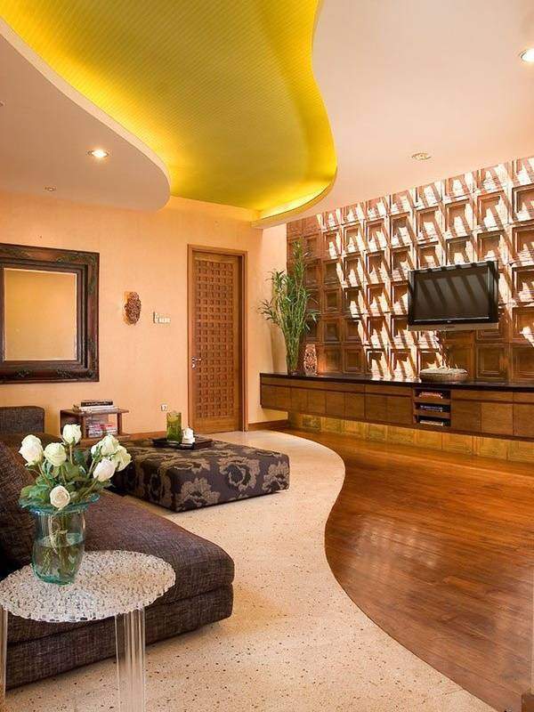 Потолки с подсветкой светодиодной - фото в гостиной