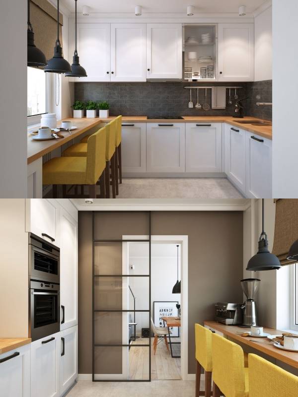 Двухкомнатная квартира в скандинавском стиле - фото кухни