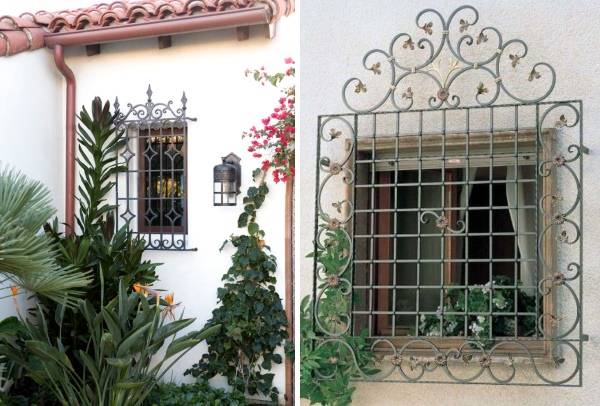 Декоративные решетки на окна - фото фасада дома