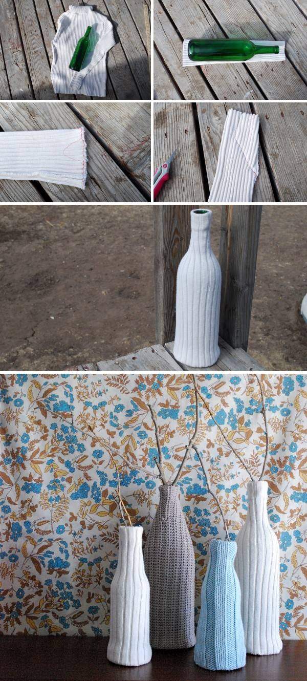 Как сделать красивую вазу своими руками из бутылки 
