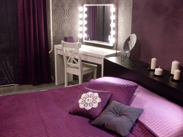 Фиолетовая спальня девушки-подростка