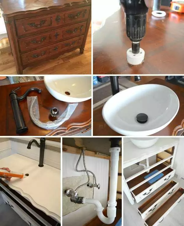 Столешница из гипсокартона для ванной под раковину и стиральную машину