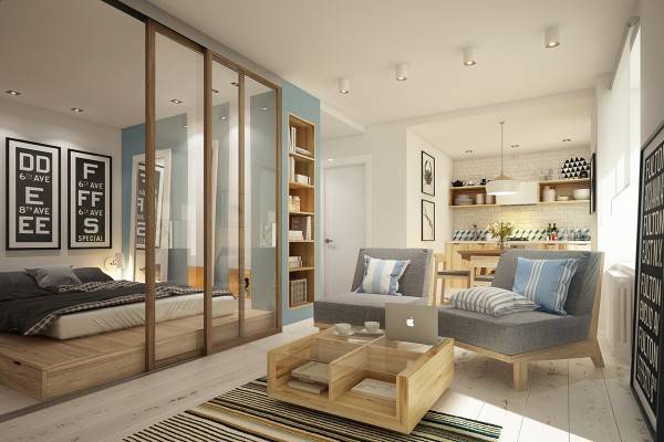 Дизайн однокомнатной квартиры 40 кв. м — 100 фото примеров и 7 проектов: лучшие идеи и советы