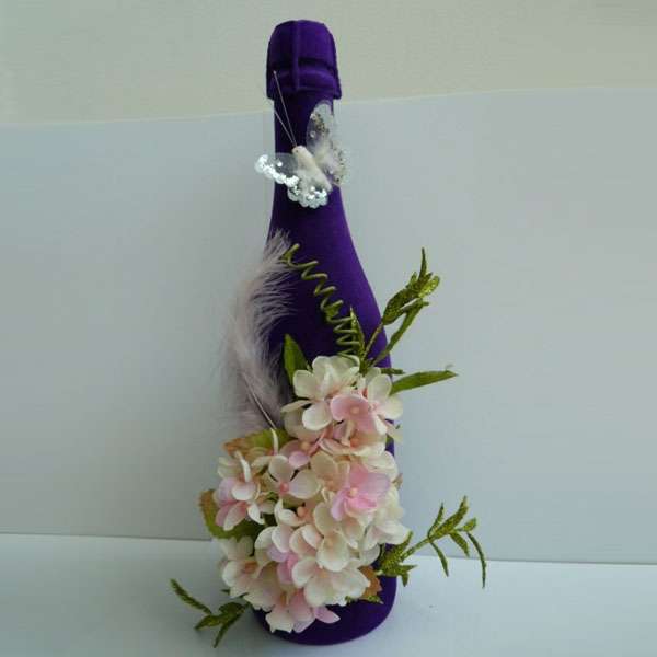 Как украсить бутылку шампанского на 8 марта - праздничный декор