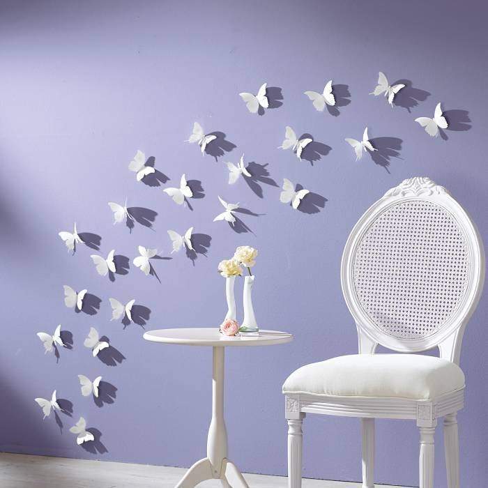 Декор стен своими руками из подручных материалов - бабочки из бумаги