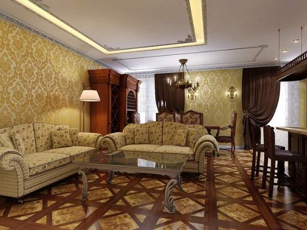 Дизайн интерьера гостиной в частном доме в классическом стиле - фото подборка
