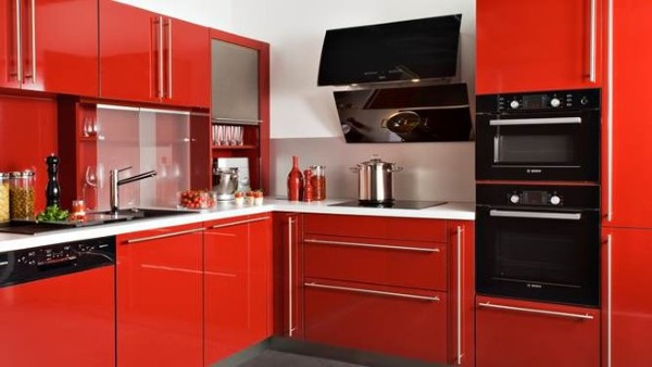 Красно черная кухня фото 27