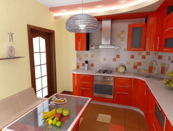 Красная кухня фото 9