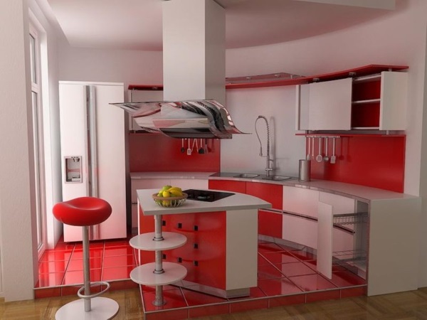 Дизайн красной кухни фото 21