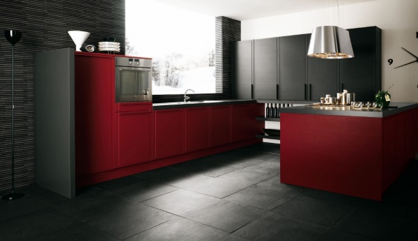 Красно черная кухня фото 29