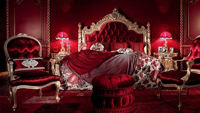 дизайн спальни красного цвета, фото 3