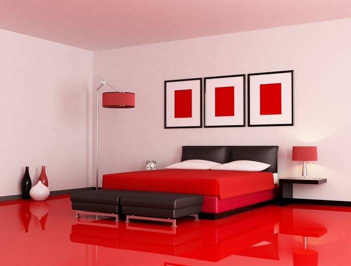 Красная спальня дизайн фото