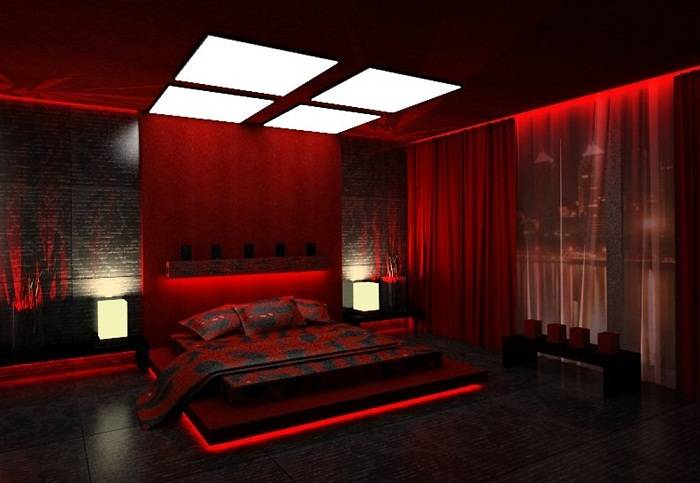 дизайн красной спальни, фото 27