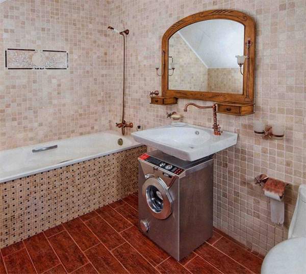 дизайн ванной комнаты со стиральной машиной, фото 5